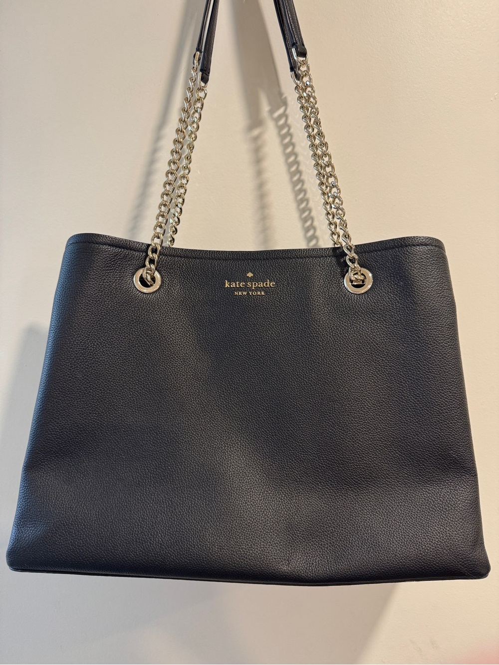 kate spade New York Jordyn Large Work Tote with gold chain straps